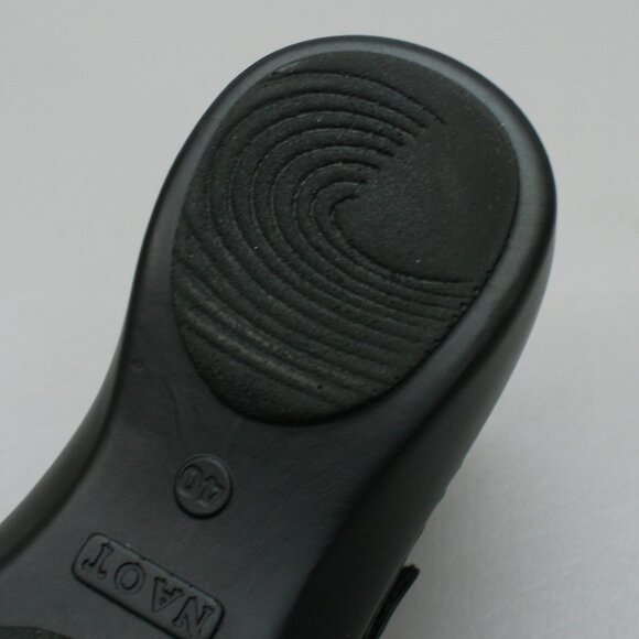 NAOT Ladies 9 (40) Adriatic Black Leather Mary Janes Hook Loop Strap Shoes Flats - Picture 11 of 12